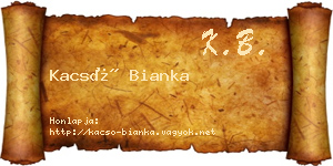 Kacsó Bianka névjegykártya