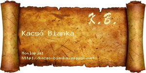 Kacsó Bianka névjegykártya